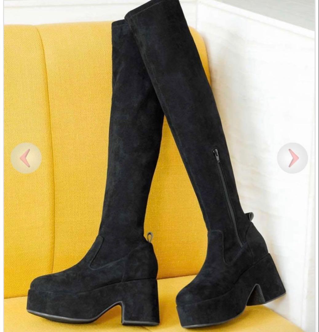 cherimi 厚底ストレッチニーハイブーツ