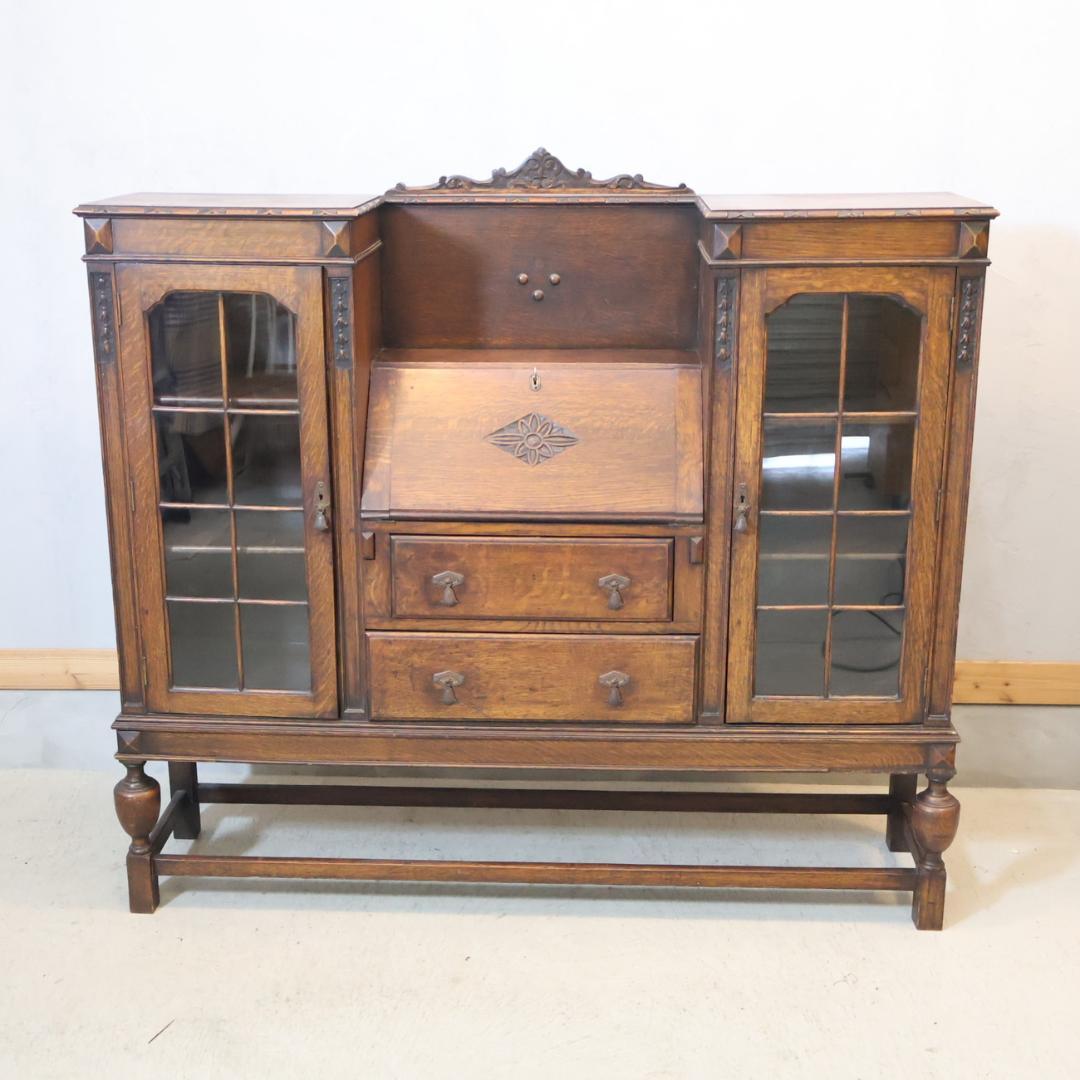 ロイズアンティークス オーク クラシック ライティングビューロー Lloyd's