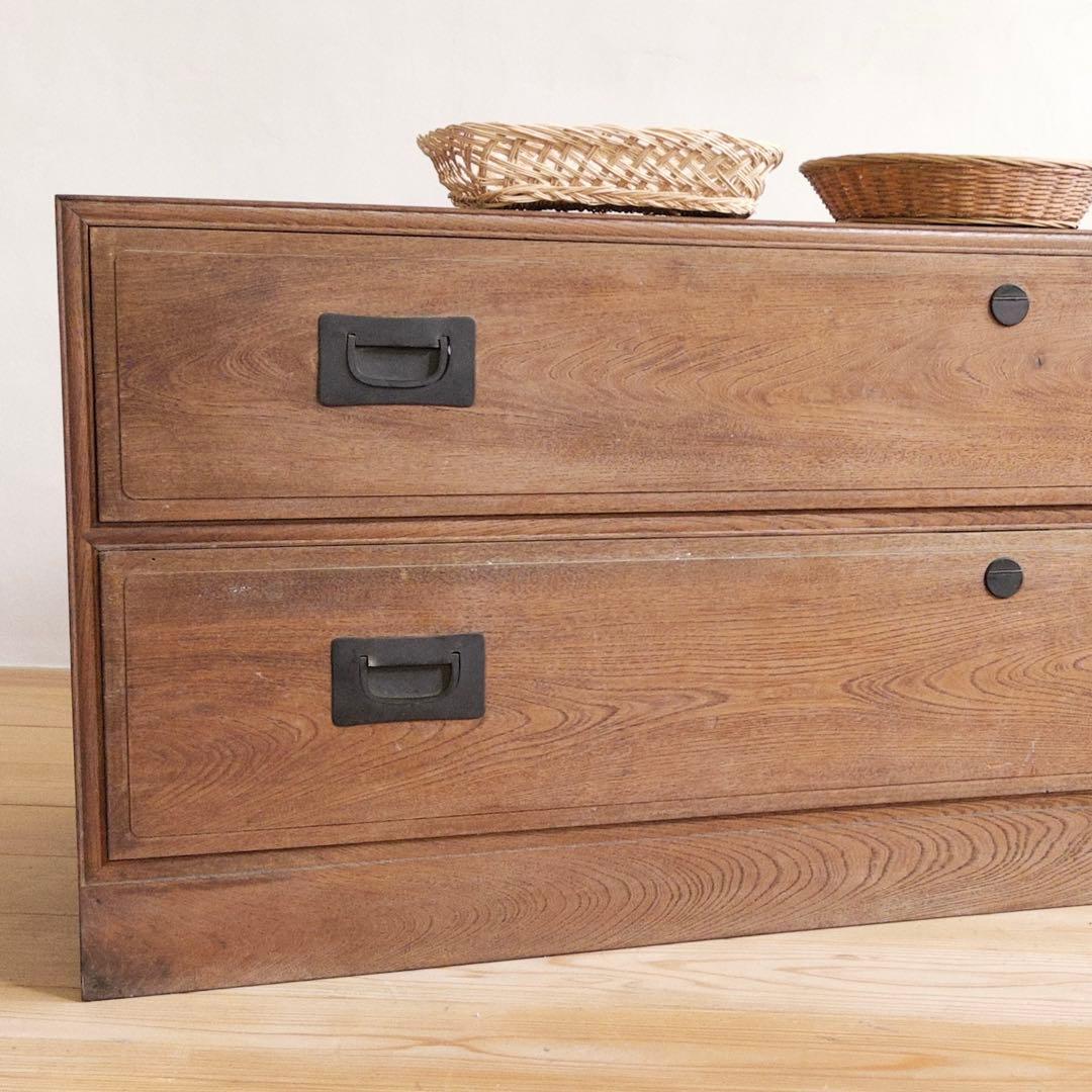 ローボード　引き出し　M060　古道具　古家具　和家具　ビンテージ　アンティーク