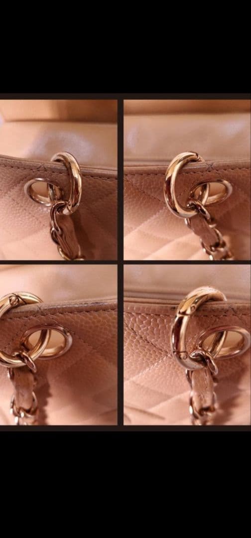 CHANEL ベージュ キルティング ハンドバッグ