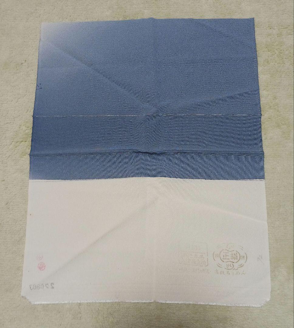 淡い水色 訪問着 正絹 ちりめん　花柄 上品 着物 身丈153cm　長襦袢付