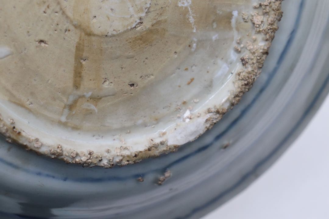 中国　明時代　染付　花鳥紋大皿　アンティーク　送料込み250124