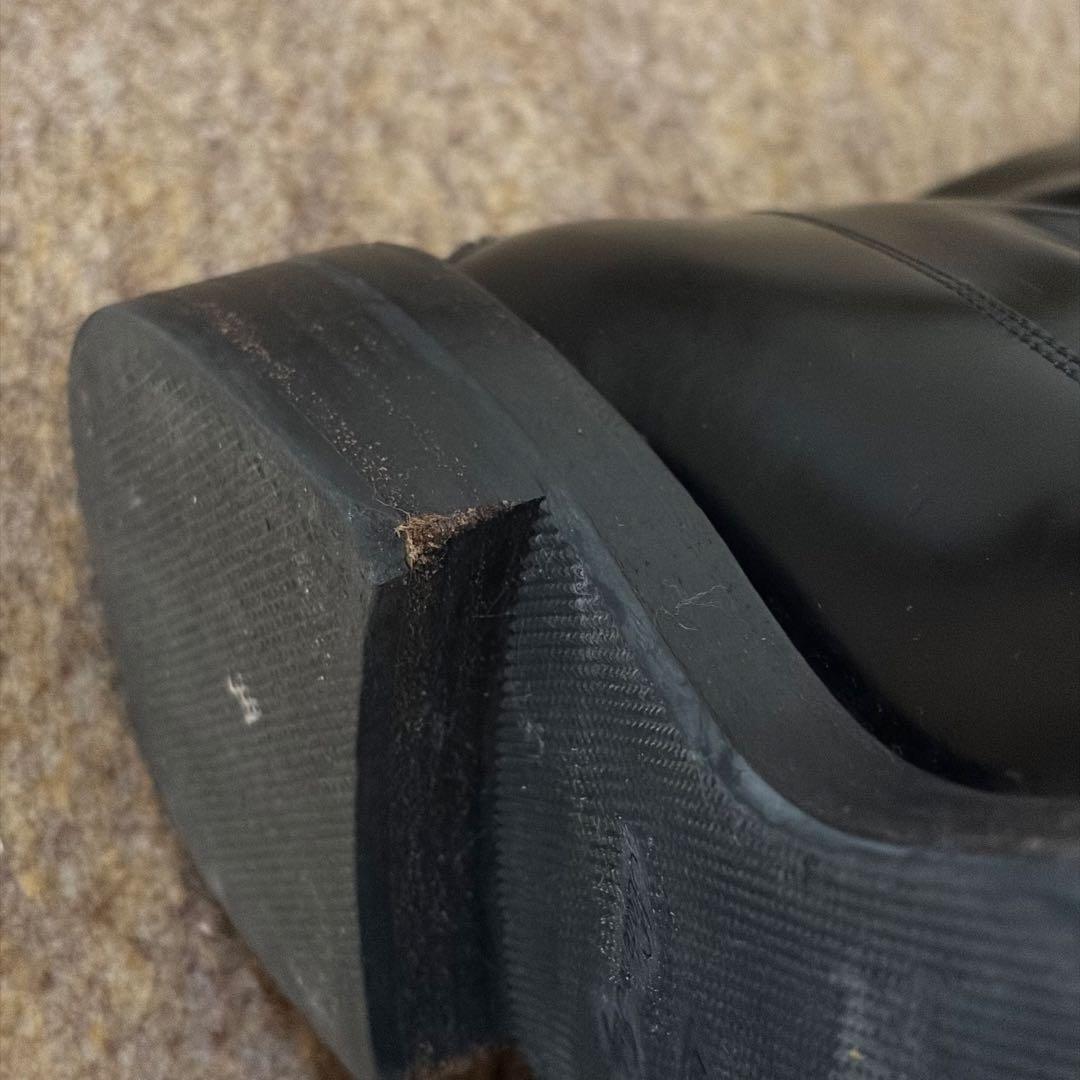 ルイヴィトン レザー ショートブーツ 黒 37 LV ベルト コードバン 革靴