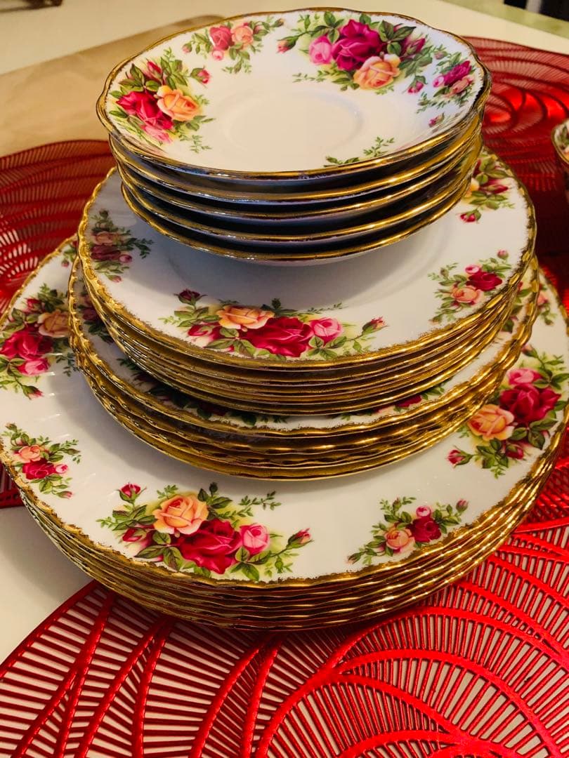   花柄金縁食器セット 25点 セット