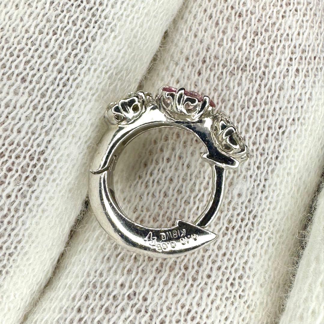 片耳のみ◆ポンテヴェキオ◆K18WG*エントラータ*フラワー*ピアス*ダイヤ