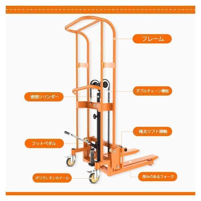 R602【購入前配送先確認】ハンドフォークリフト400kg 195×108×60