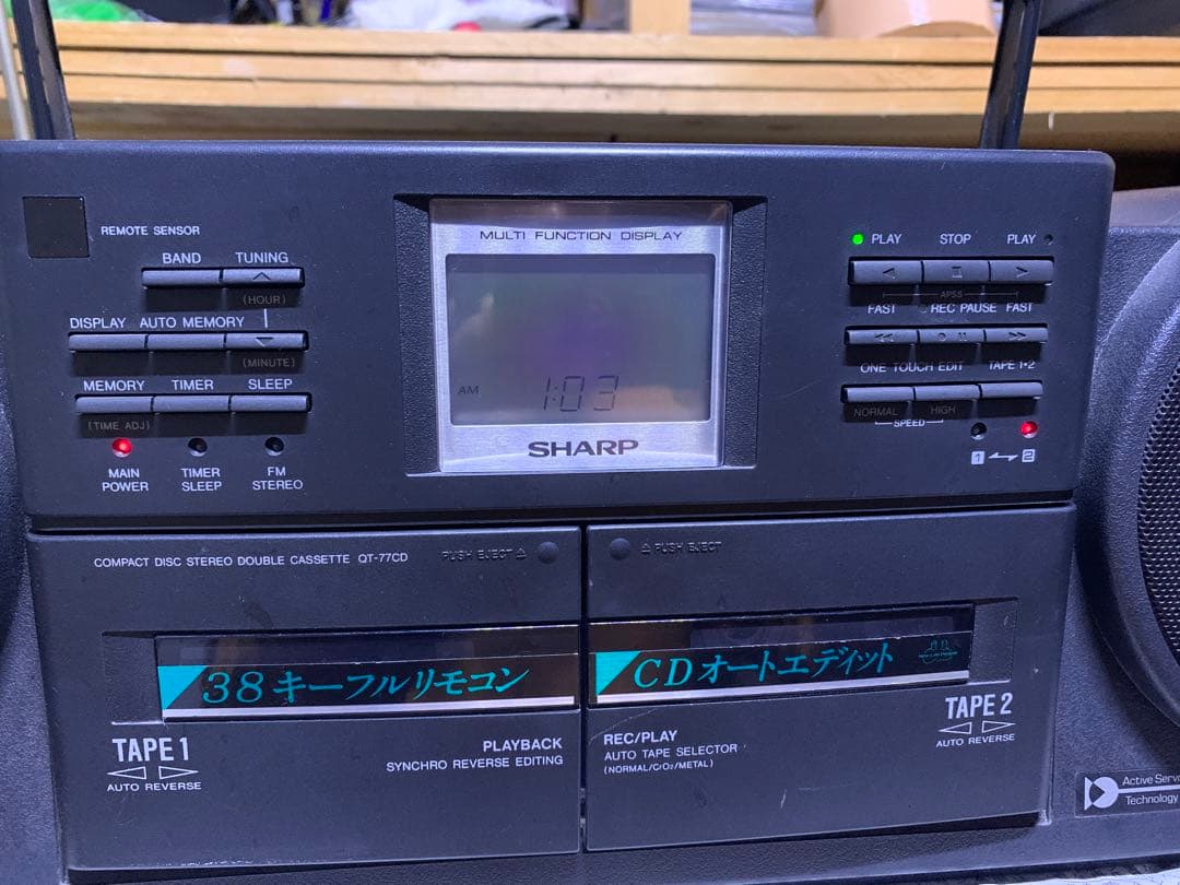 【美品、再生ok】SHARP QT-77CD コンパクトディスク ダブルカセット