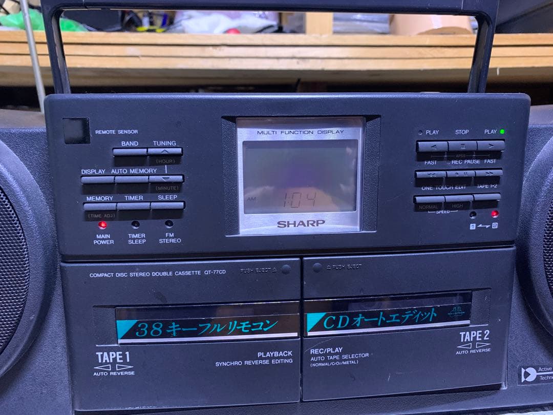 【美品、再生ok】SHARP QT-77CD コンパクトディスク ダブルカセット