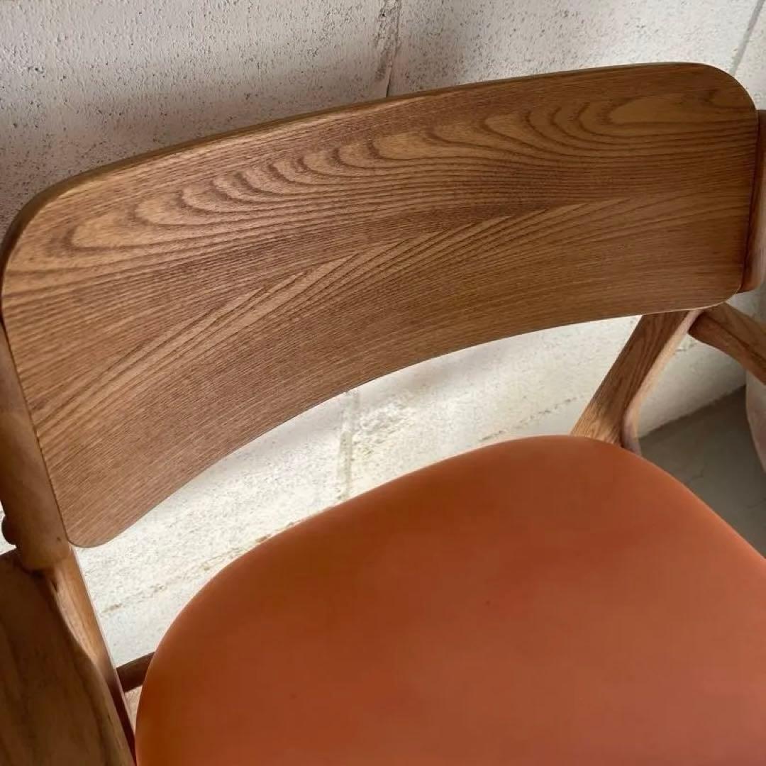 MOMO NATURAL ダイニングチェア　本革　アルダー材無垢　2点セット