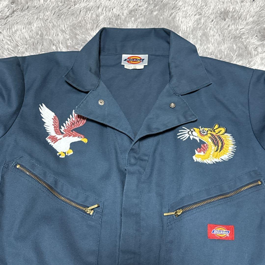 ガンダム様Dickies ディッキーズ つなぎ オーバーオール 長袖 刺繍 紺