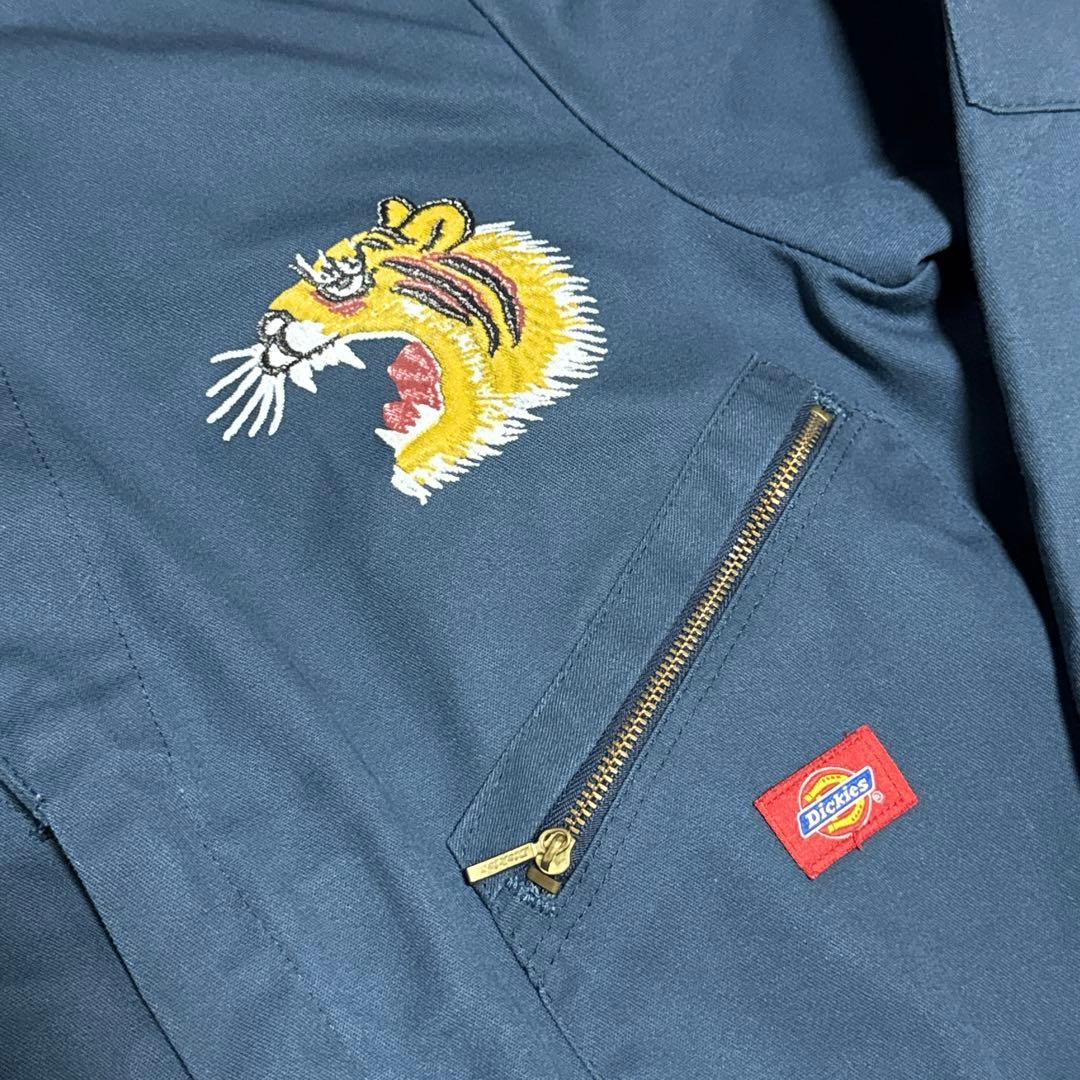 ガンダム様Dickies ディッキーズ つなぎ オーバーオール 長袖 刺繍 紺