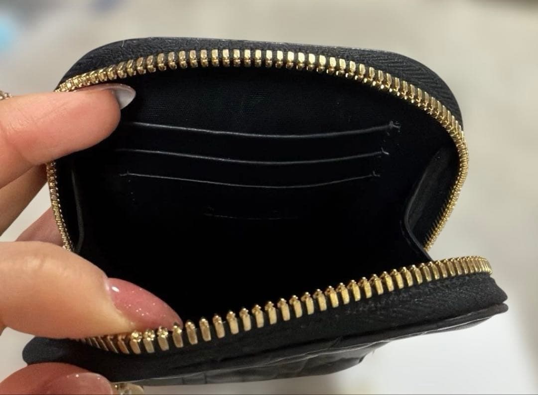 美品　DIOR Dior フォンホルダー ショルダーバッグ ブラック　レザー