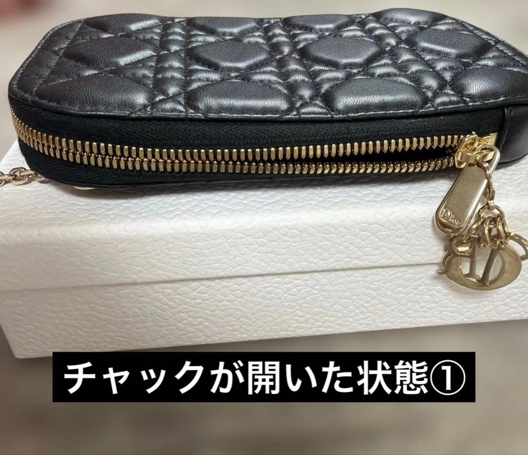 美品　DIOR Dior フォンホルダー ショルダーバッグ ブラック　レザー