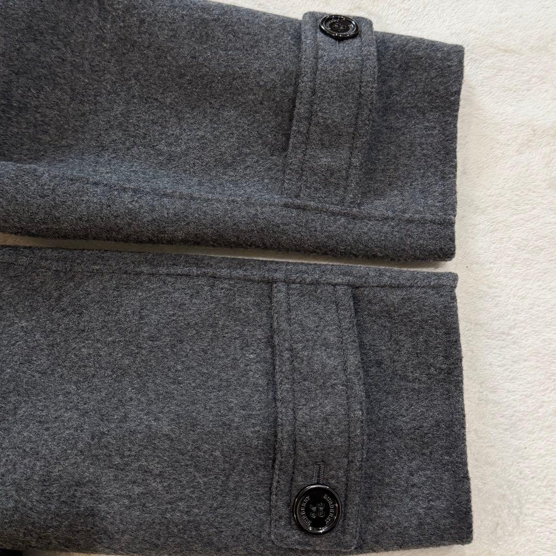 バーバリーロンドン　ウールコート　メガチェック　グレー　カシミヤ混　大きいサイズ