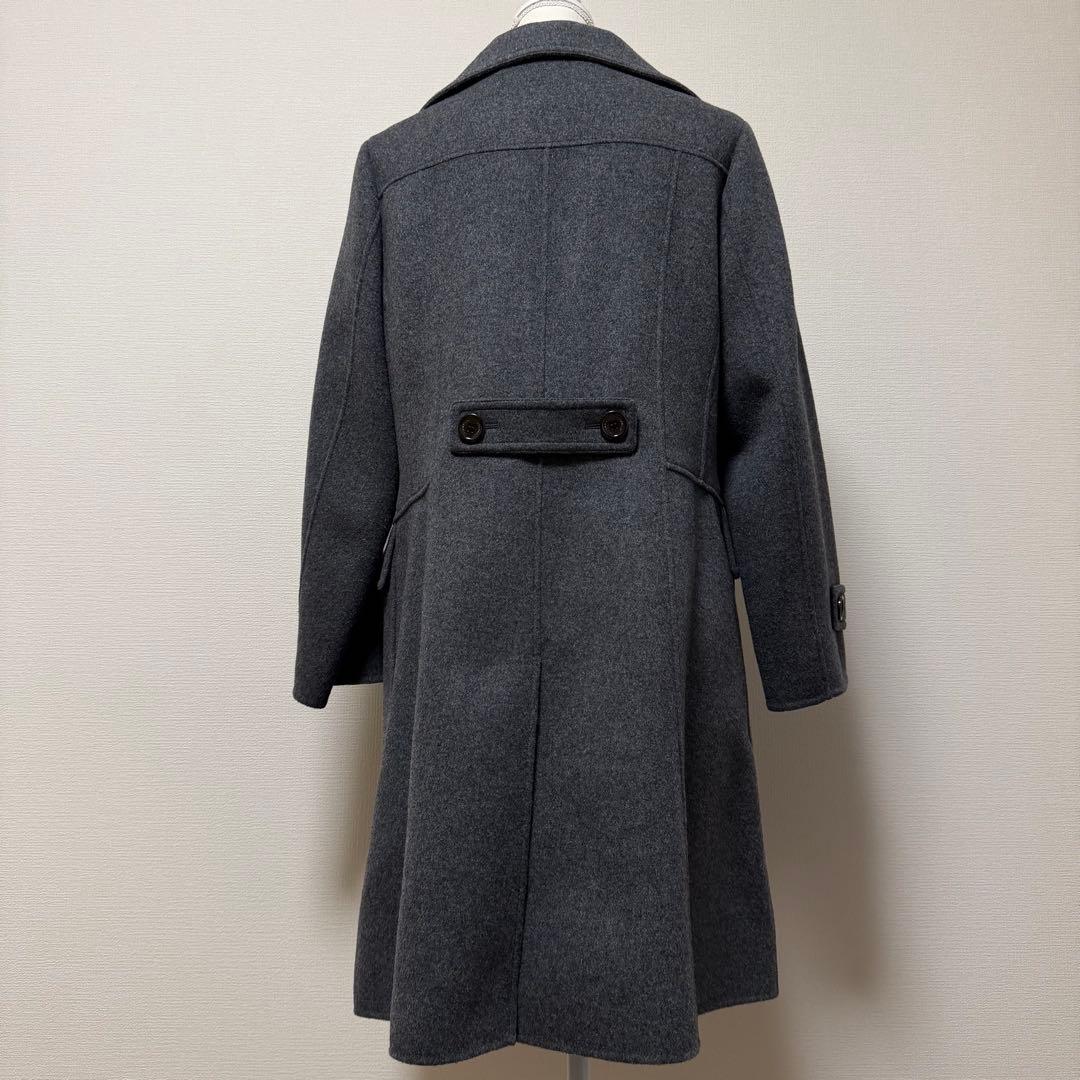 バーバリーロンドン　ウールコート　メガチェック　グレー　カシミヤ混　大きいサイズ