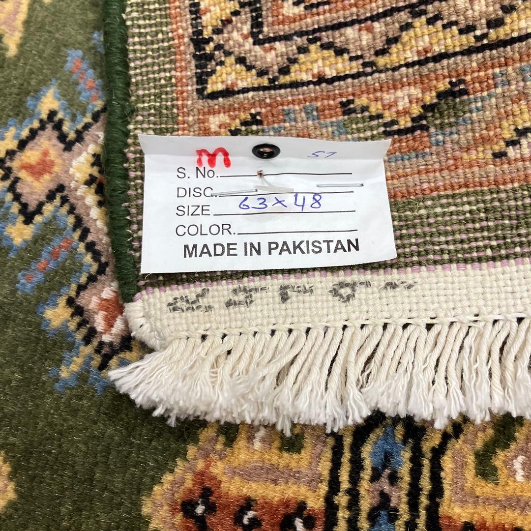 63x48cmパキスタン手織り絨毯玄関マットsaleアウトレット