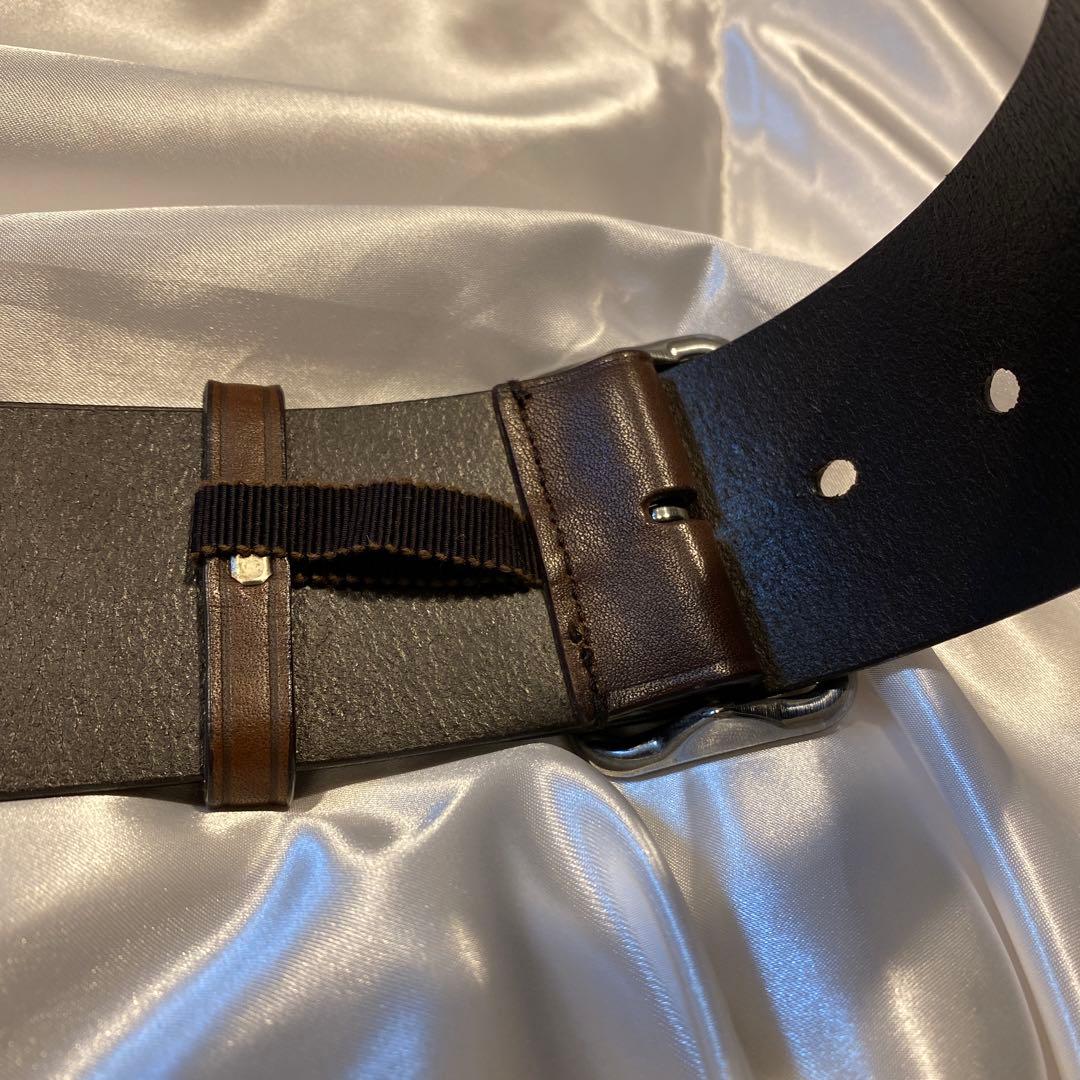 JIL SANDER ジルサンダー　イタリア製ダークブラウン　ワイドレザーベルト