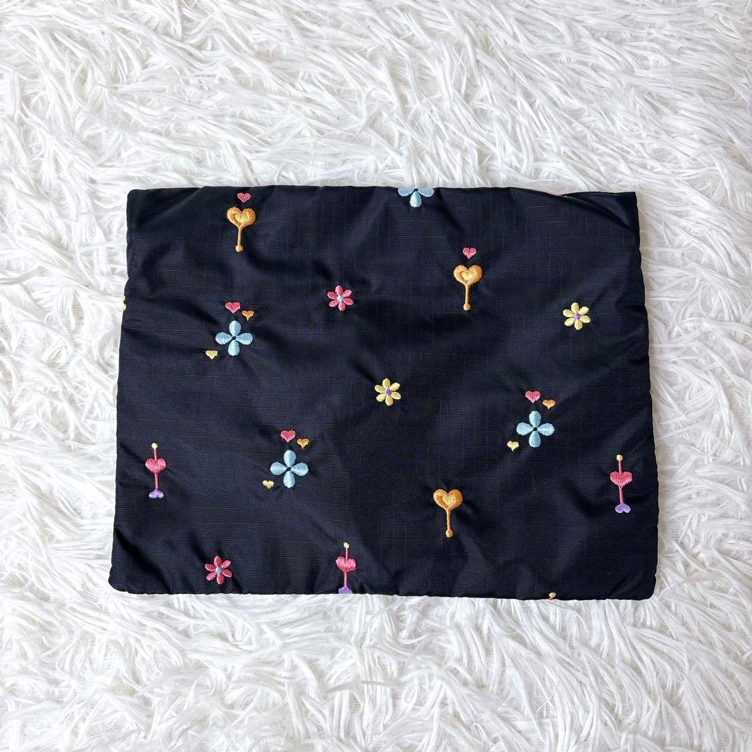 美品✨LeSportsac ボストンバッグ 花柄 刺繍 レスポ ポーチ ブラック