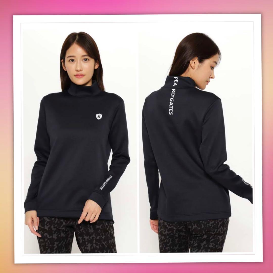 サイズ❷パーリーゲイツ☆鹿の子ダンボール長袖カットソー☆新品☆ブラック