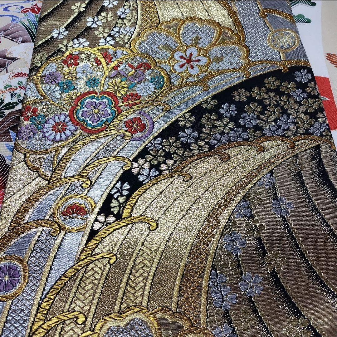 振袖フルセット(6点)・高級古典柄・友禅染め・箔散らし・金彩加工・鴛鴦・正絹