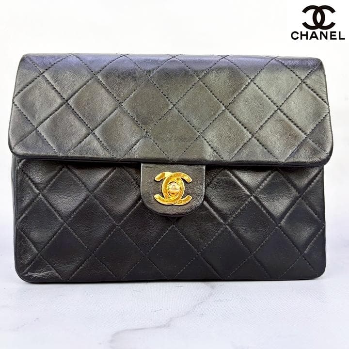 【鑑定済み・超美品】CHANEL ミニ マトラッセ20 黒 シングルチェーン