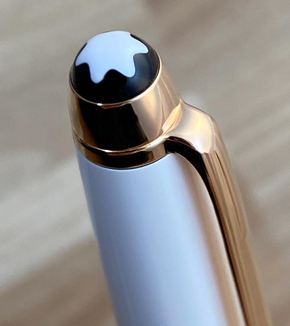 新品同様 モンブラン ホワイト ソリテール レッドゴールド ボールペン 箱付き