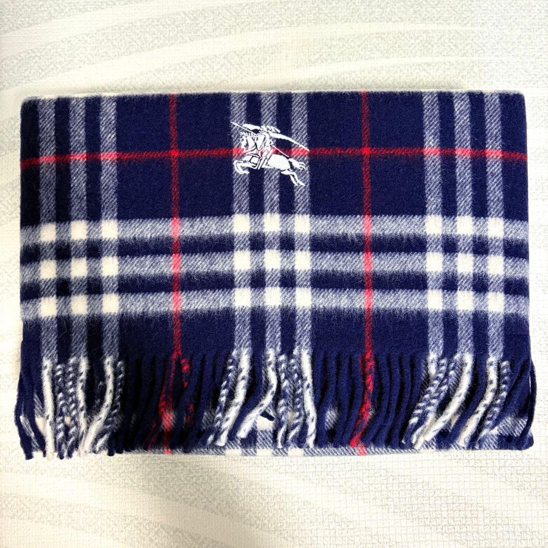 新品　バーバリー　ラムウール100% ひざ掛け　マフラー　75×150cm