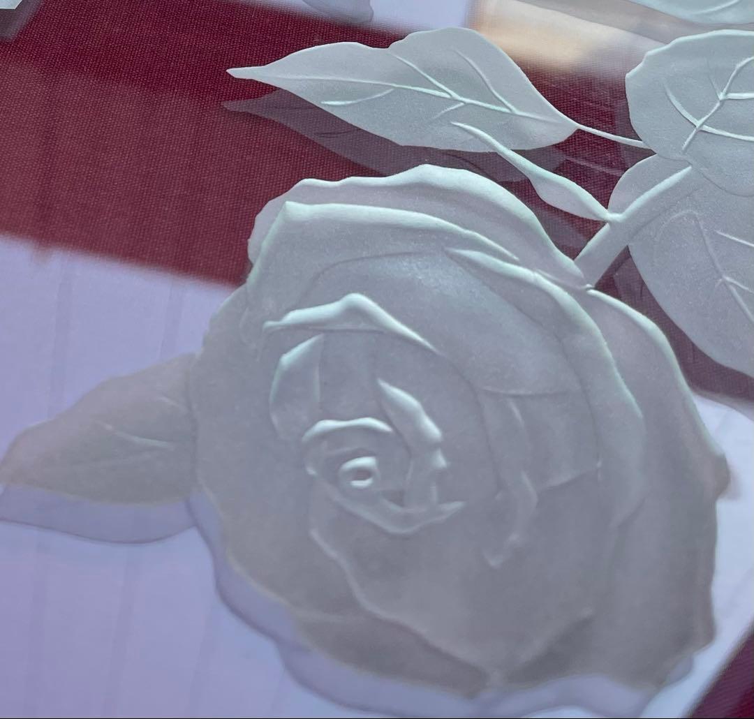 ローズ模様のサンドブラスト作品