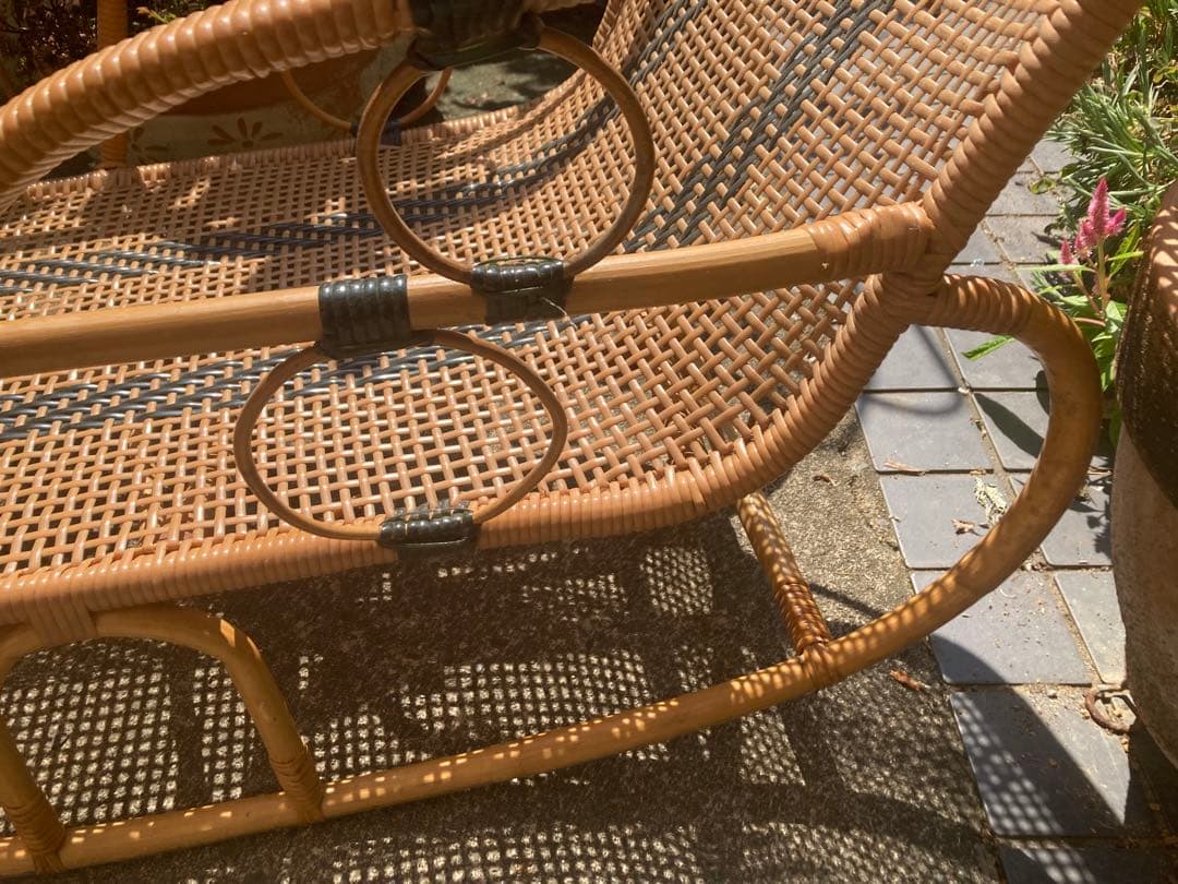 美品　激レア　ビンテージ　ラタンのゆりかご　ベビーベッド　アンティーク　ラタン