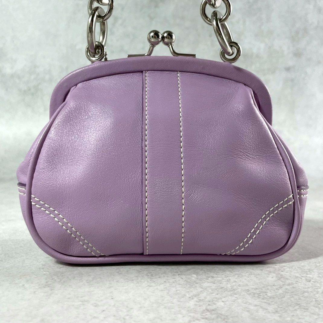 バッグ vintage Coach kisslock handbag purple