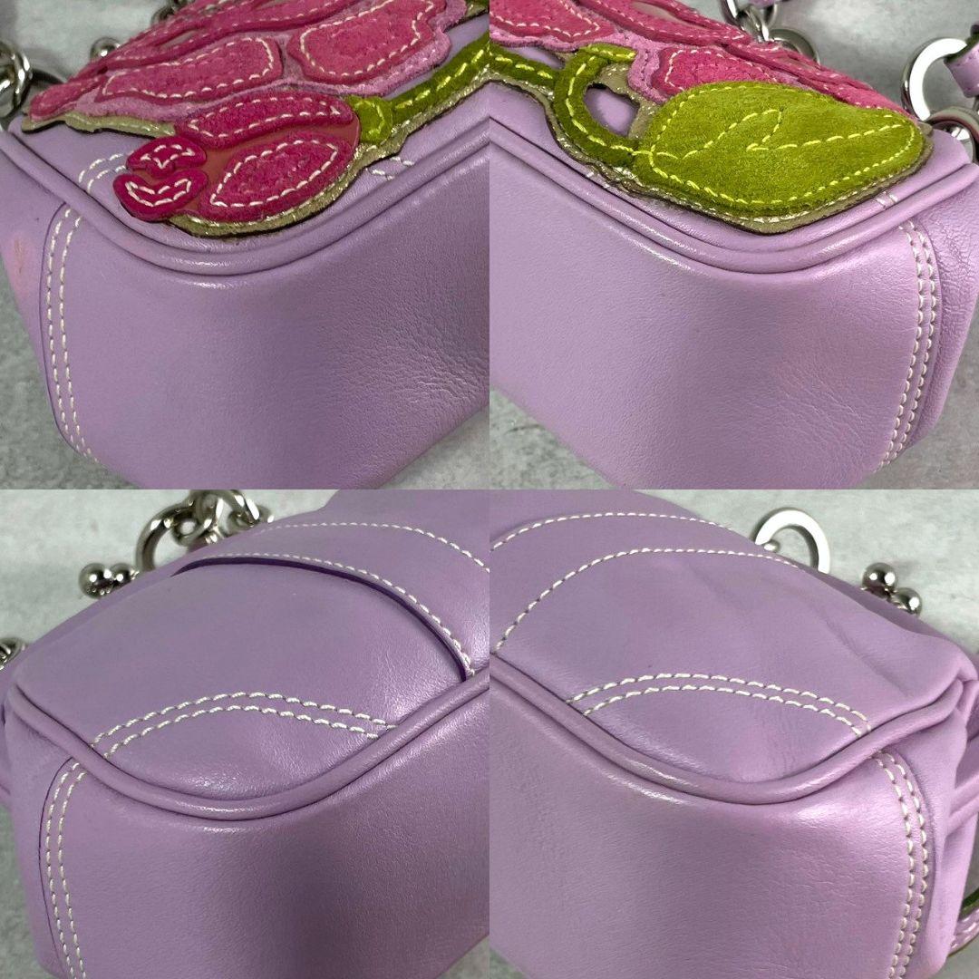 バッグ vintage Coach kisslock handbag purple