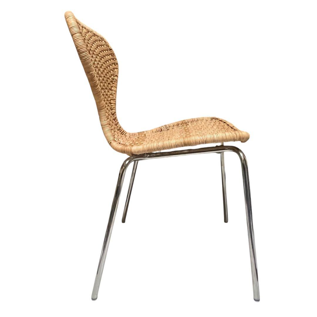 【美品】 ÄLVSTA エルヴスタ チェア　籐　ラタン　クロムメッキ IKEA