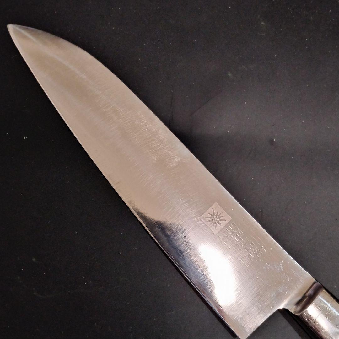 日本橋 木屋 エーデルワイス鋼EV オールステンレス 三徳包丁 No.25 研済
