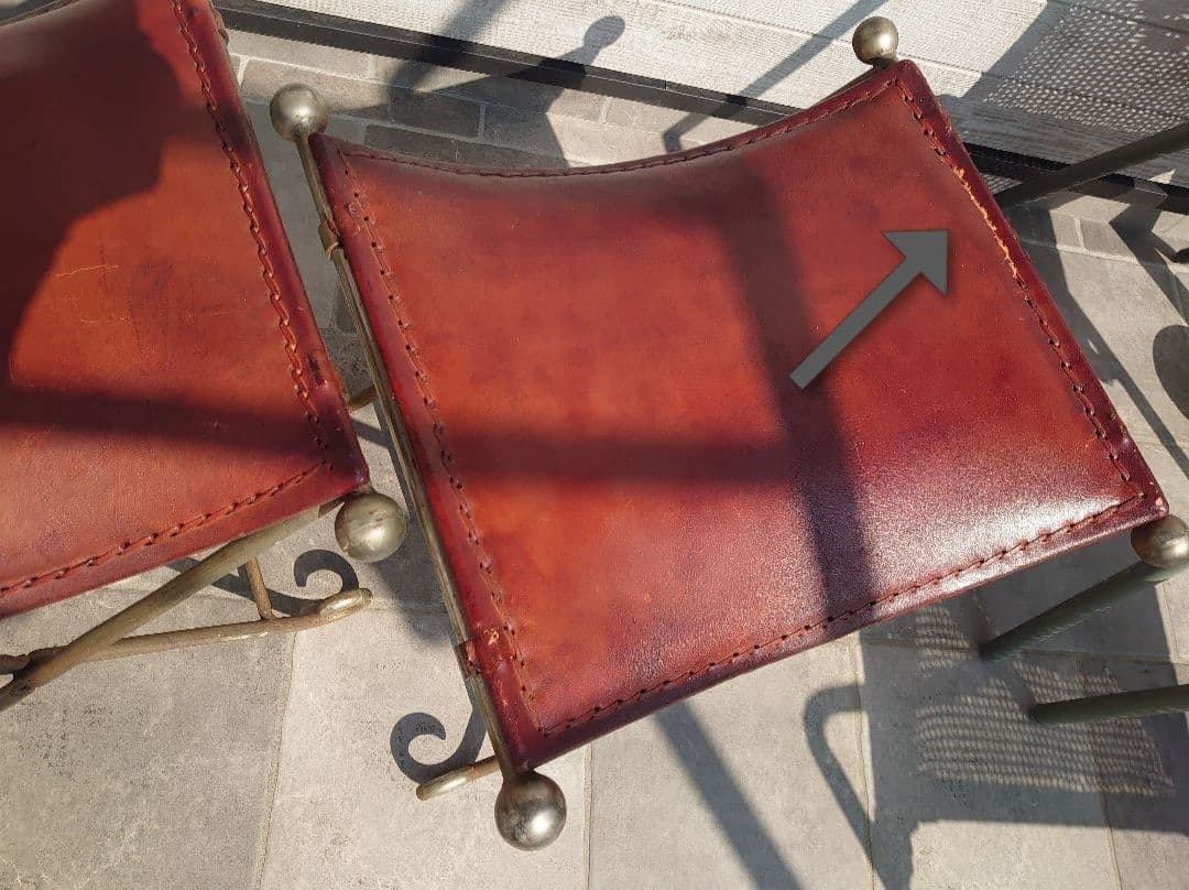 スツール　チェア　本革　アンティーク　レア【B】