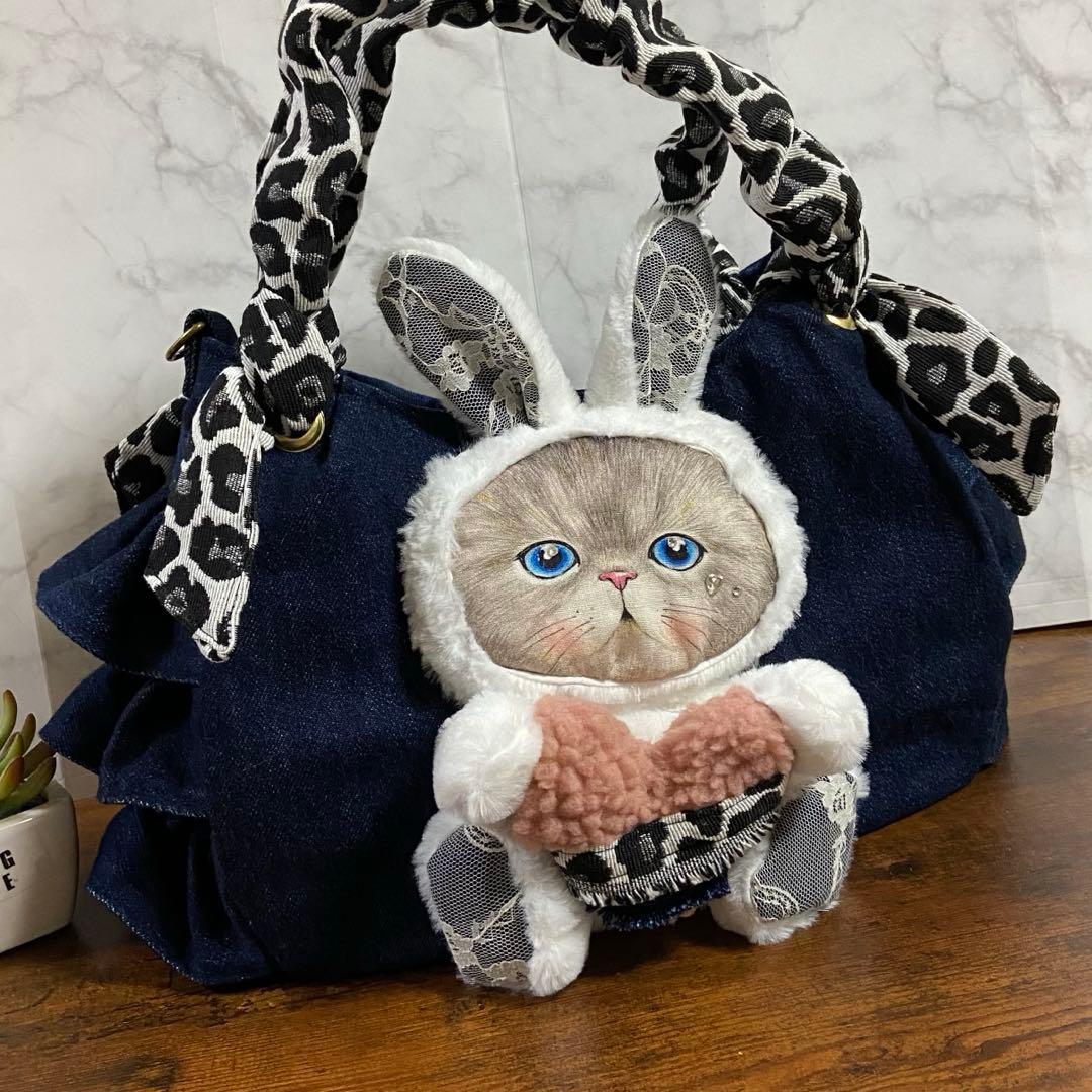 ❅*忙様 コヤンイサムチョン【デニムリメイク】フリルバッグ トートバッグ ハンド