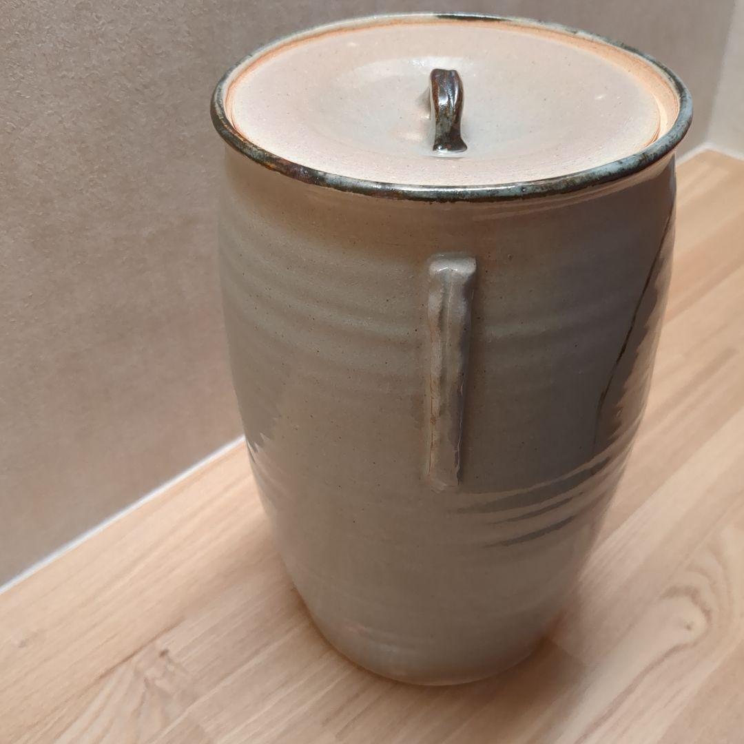 茶道具 水指 細水指 京焼 落雁の図 耳付き 中村与平 紙箱入り