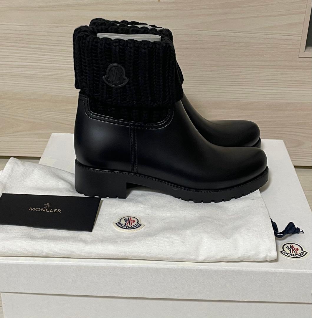 【新品・未使用】MONCLER ブラック　ショートブーツ　GINETTE 25㎝