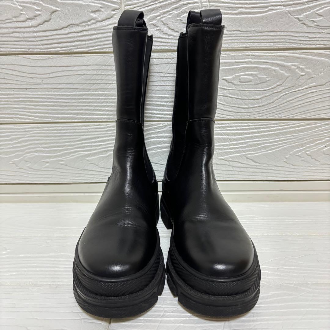 【極美品】REMME サイドゴアブーツ 厚底 ブラック レザー 38