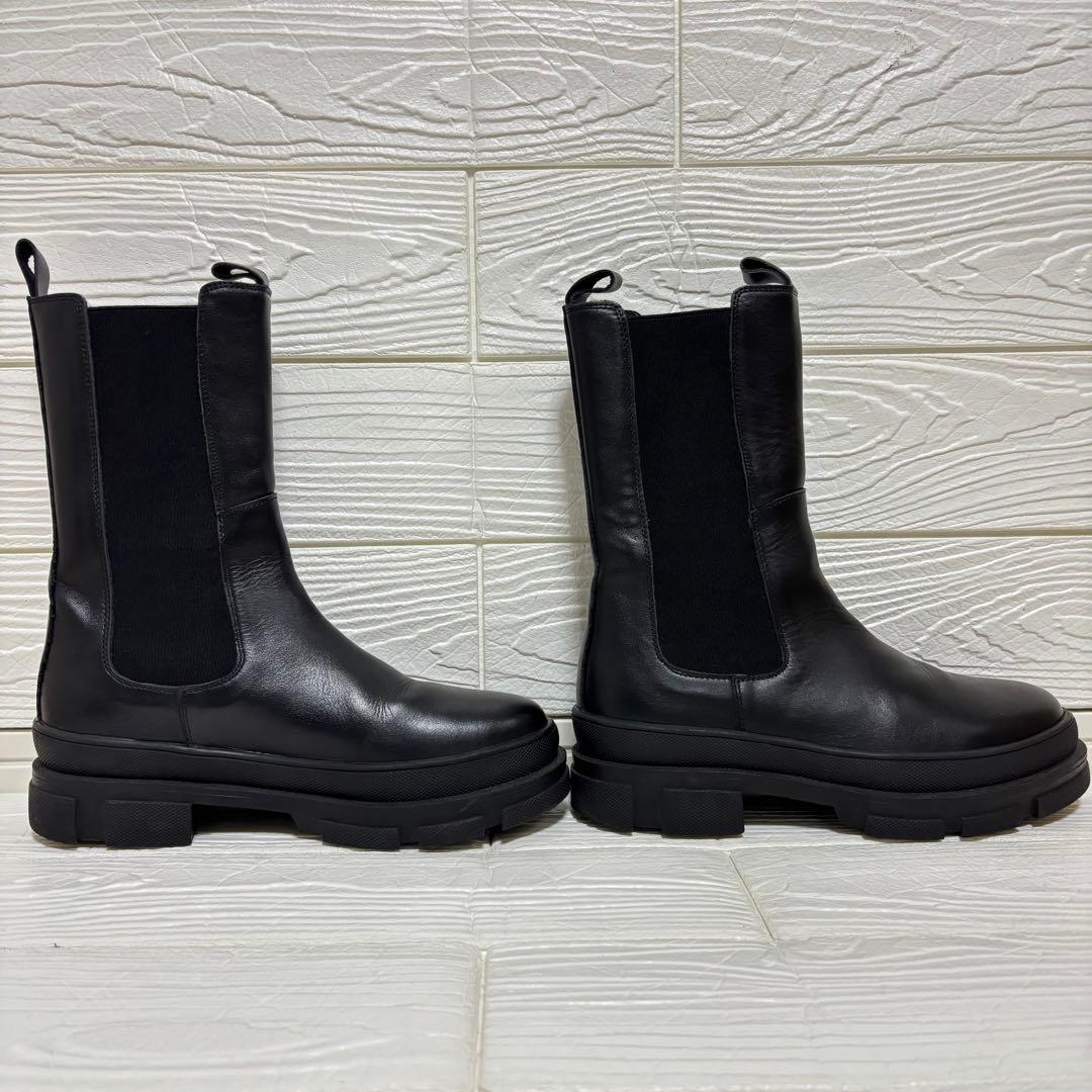 【極美品】REMME サイドゴアブーツ 厚底 ブラック レザー 38