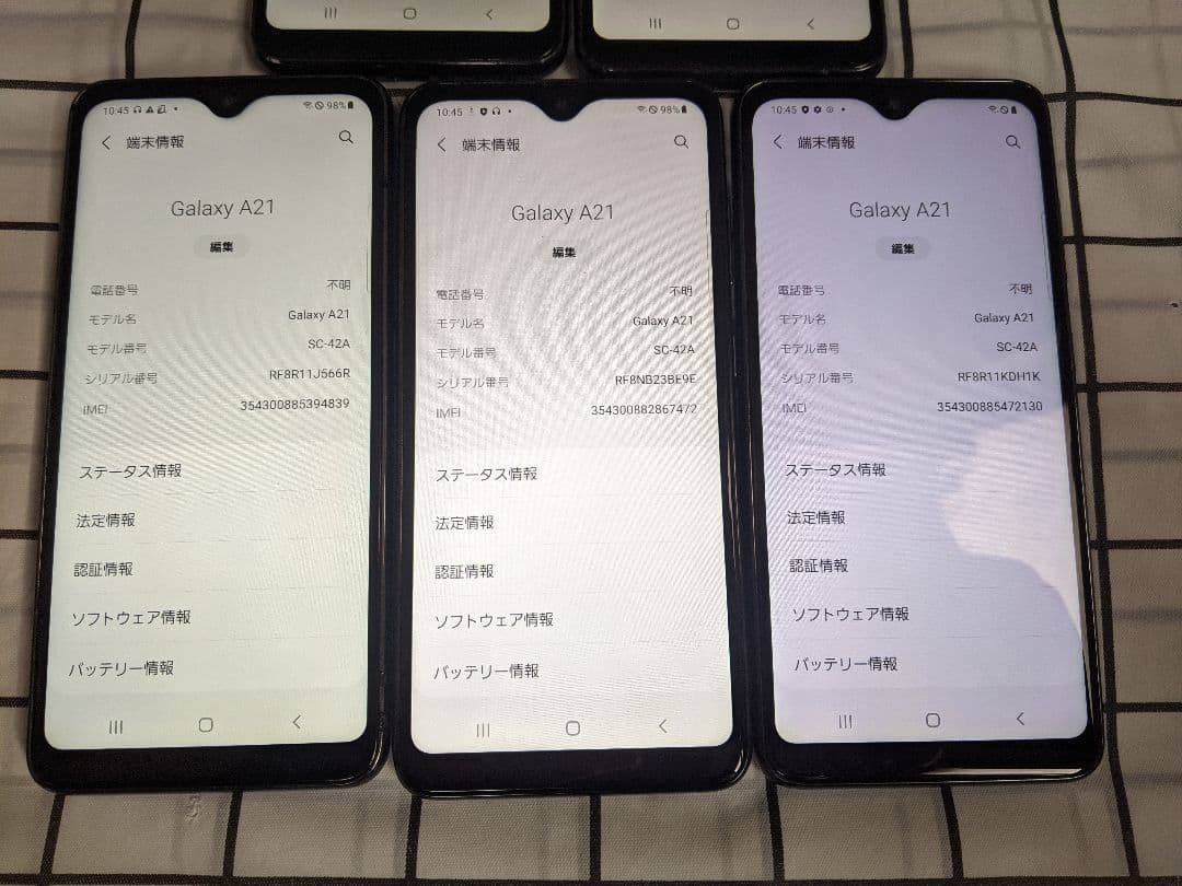 GalaxyA21 SC-42A 64GB android11 Simフリー5台