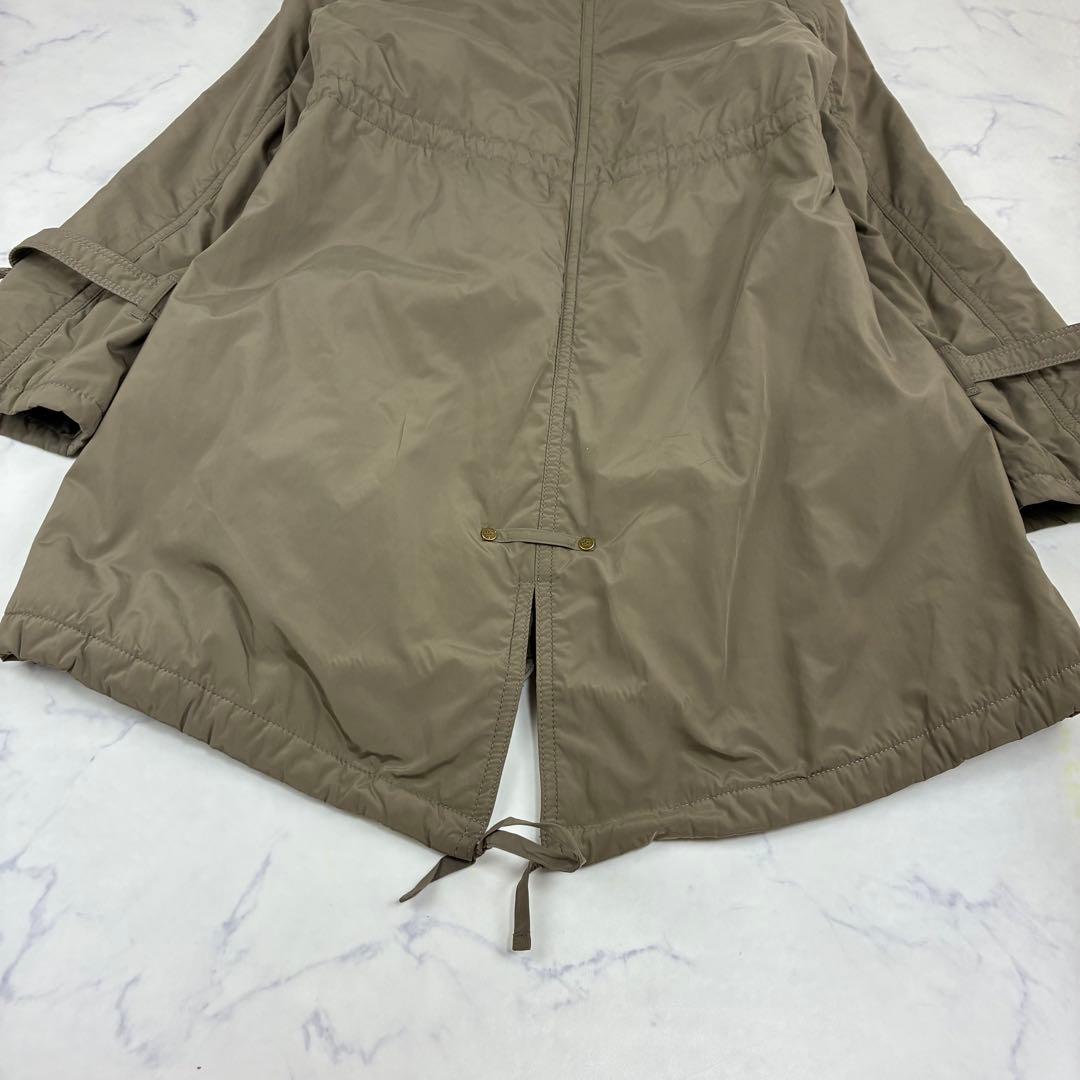 バーバリーブルーレーベル　 モッズコート　ノバチェック裏地　ボアライナー　ファー