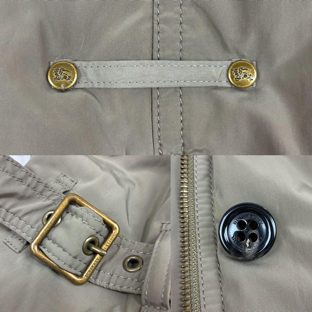 バーバリーブルーレーベル　 モッズコート　ノバチェック裏地　ボアライナー　ファー