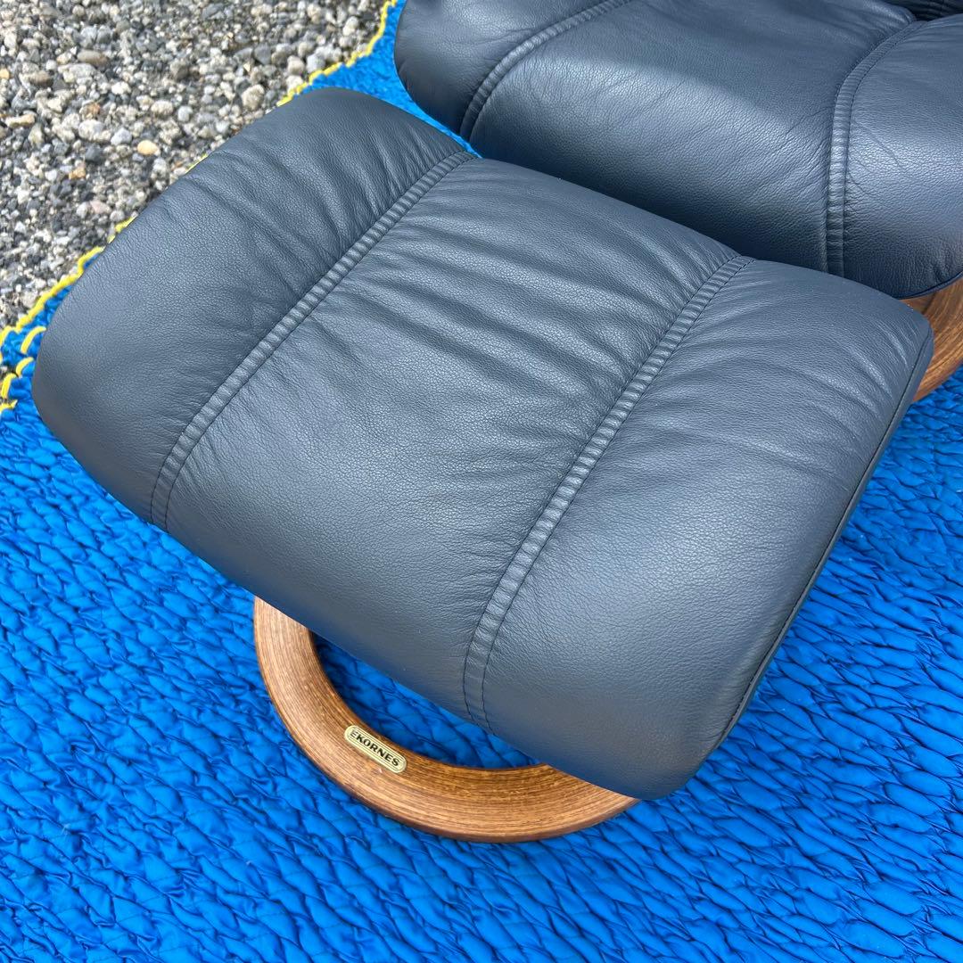 EKORNES エコーネス ストレスレスチェア オットマン付　ブルーカラー　美品