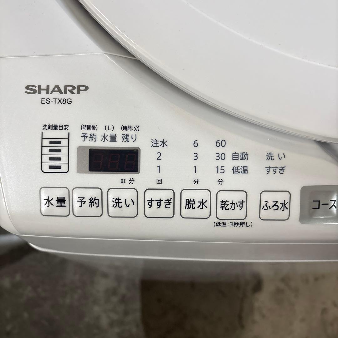 SHARP ES-TX8G-W 電気洗濯機 8.0kg 2023年製　美品