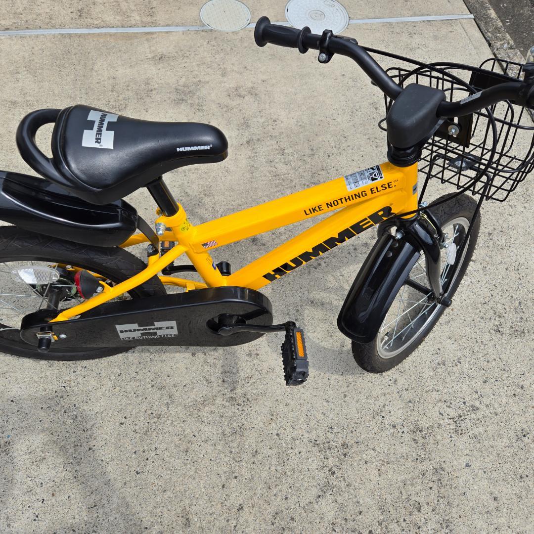 【引取り限定】HUMMER 子供用自転車 16インチ 前カゴ付き