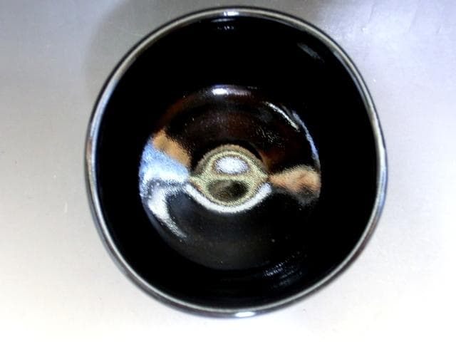 茶碗■黒織部「岡本篤」天神窯 桐共箱 お茶道具 古美術 時代物 骨董品■