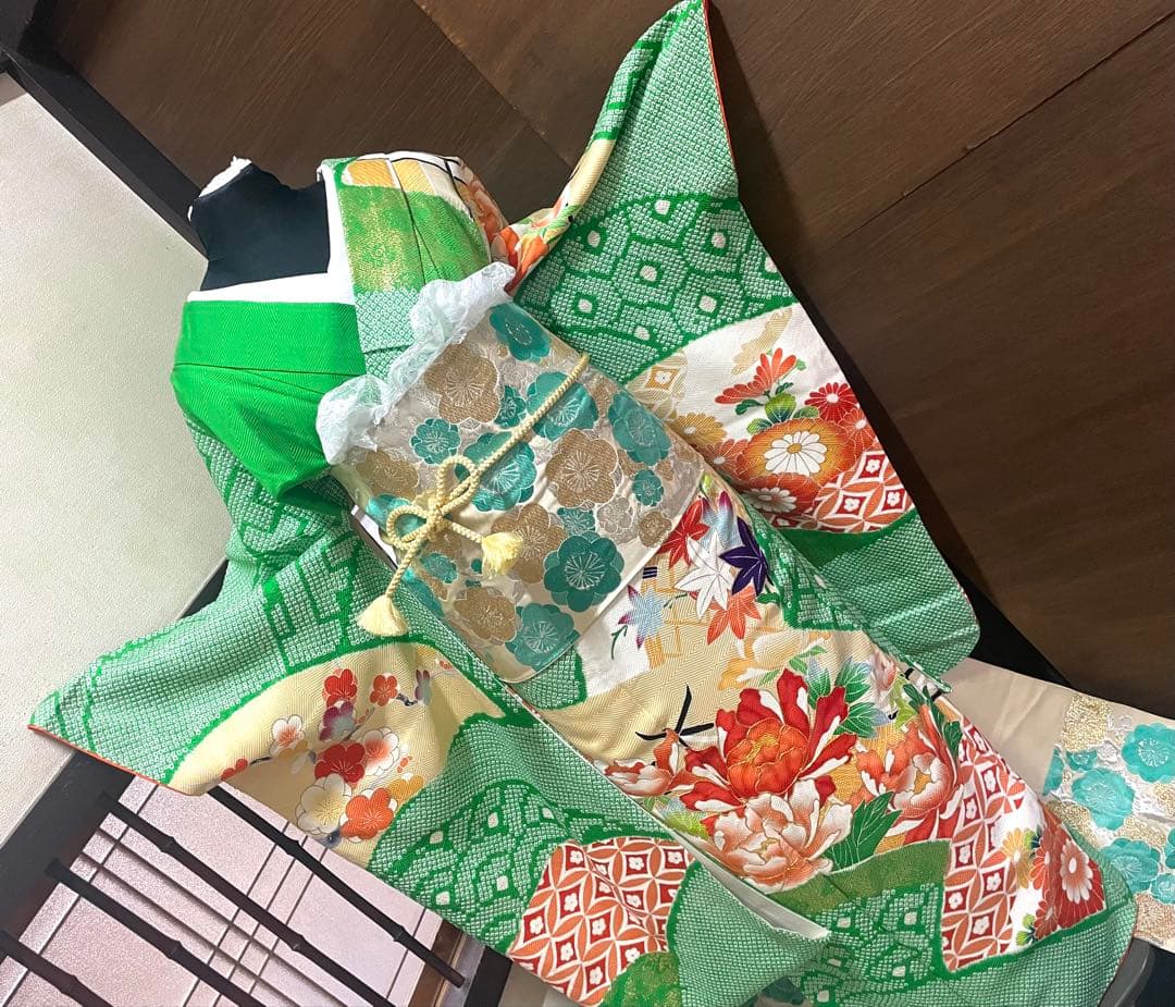 振袖 フルセット6点サイズS〜M絞り金駒刺繍　正絹　売り切り終了