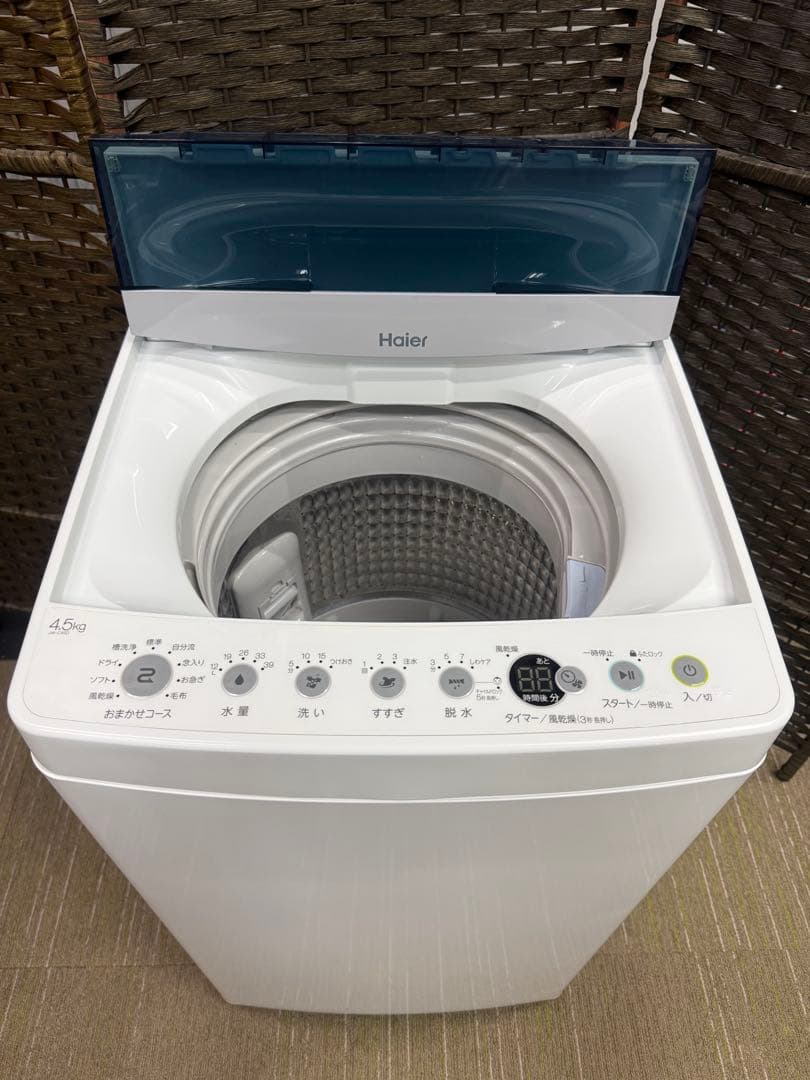 【分解洗浄消毒作業済】Haier 4.5Kg全自動洗濯機　JW-C45D