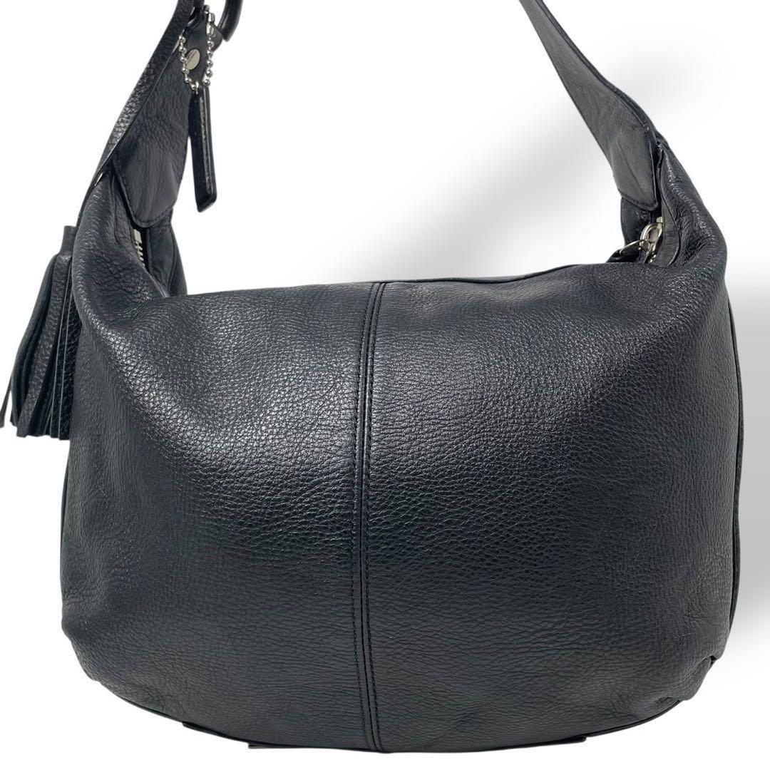 美品 4789 COACH コーチ ショルダーバッグ レザー ブラック