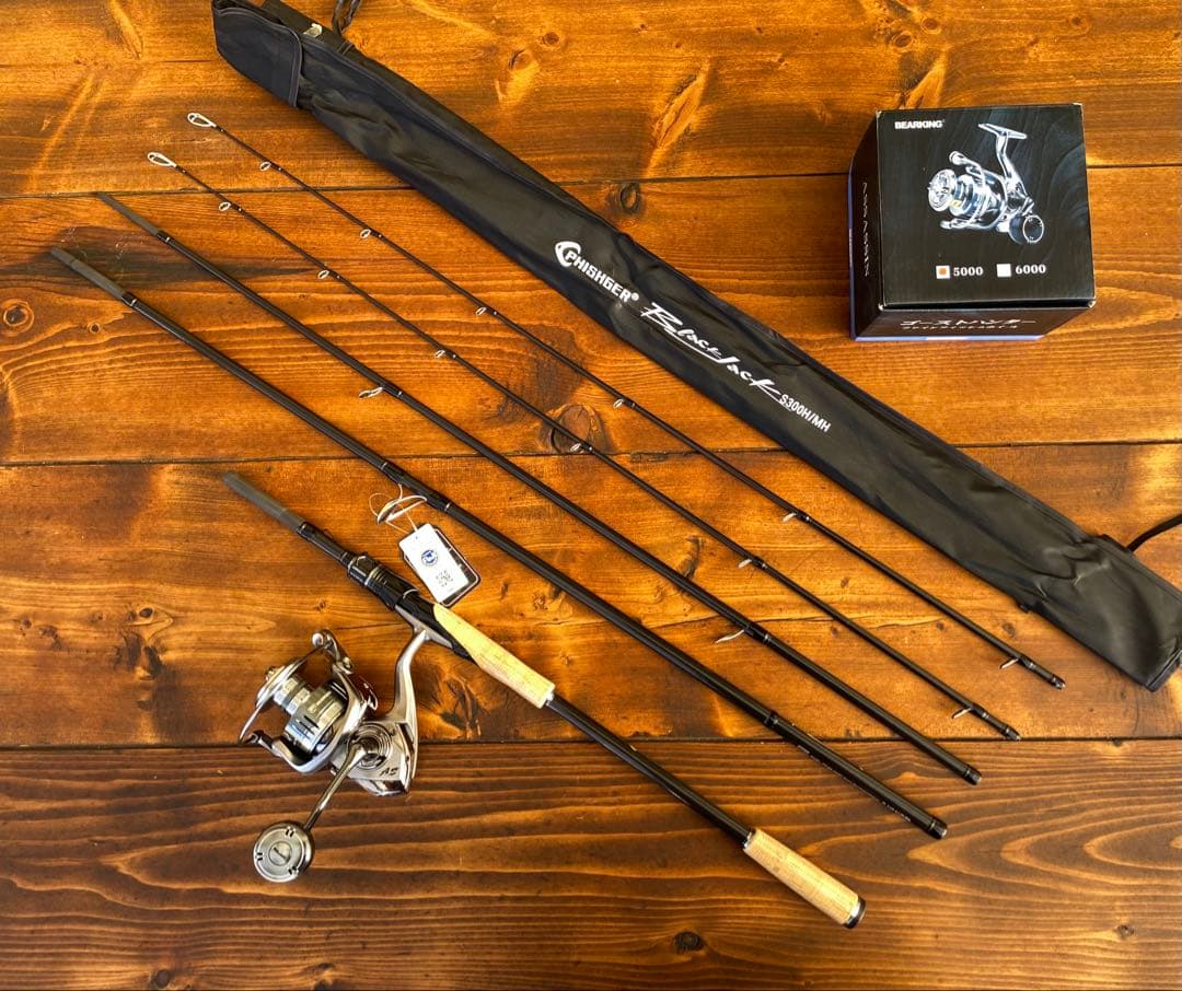 釣り竿セット　カーボンロッド　ショアジギング 10ft 3M パックロッド